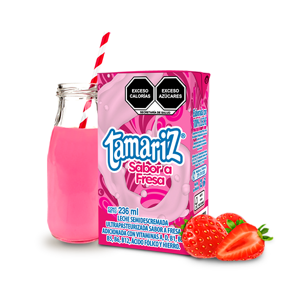 Leche tamariz Saborizada Fresa
